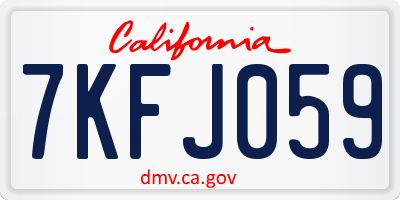 CA license plate 7KFJ059