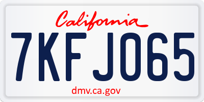 CA license plate 7KFJ065