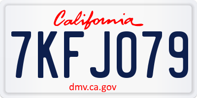 CA license plate 7KFJ079