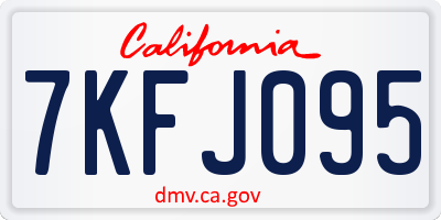 CA license plate 7KFJ095