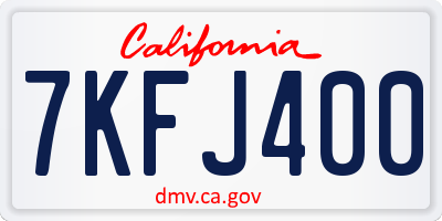 CA license plate 7KFJ400