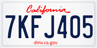CA license plate 7KFJ405
