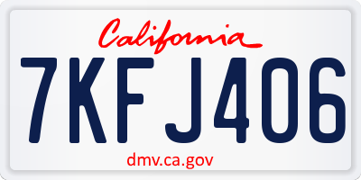 CA license plate 7KFJ406