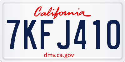 CA license plate 7KFJ410