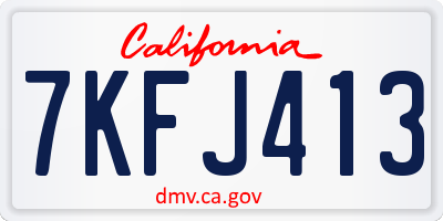 CA license plate 7KFJ413
