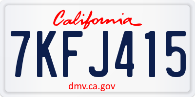 CA license plate 7KFJ415