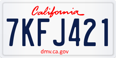 CA license plate 7KFJ421