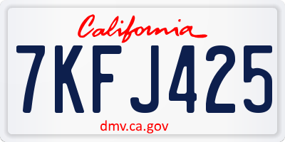 CA license plate 7KFJ425