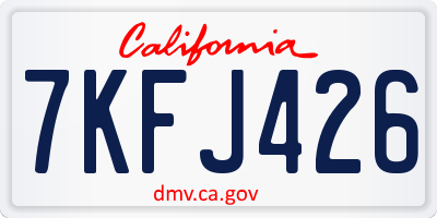 CA license plate 7KFJ426