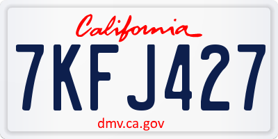 CA license plate 7KFJ427