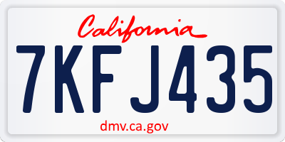 CA license plate 7KFJ435