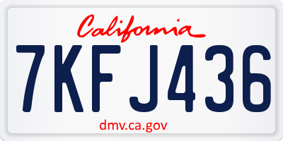 CA license plate 7KFJ436