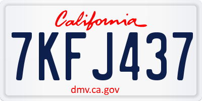 CA license plate 7KFJ437