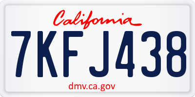 CA license plate 7KFJ438