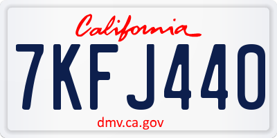 CA license plate 7KFJ440