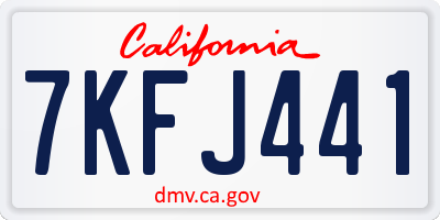 CA license plate 7KFJ441