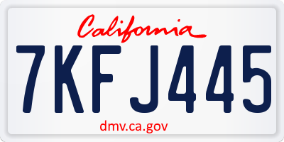 CA license plate 7KFJ445