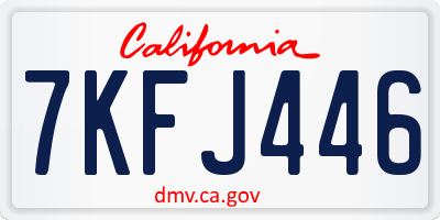 CA license plate 7KFJ446