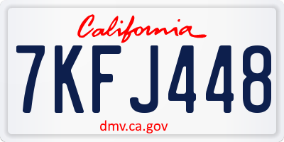 CA license plate 7KFJ448