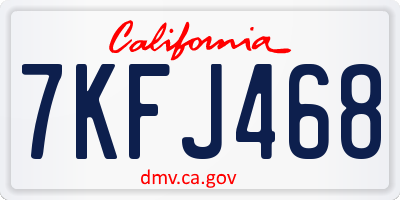 CA license plate 7KFJ468