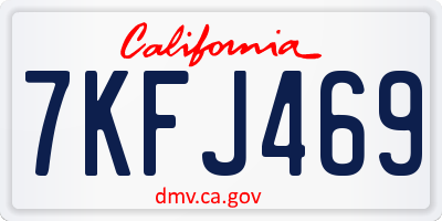 CA license plate 7KFJ469