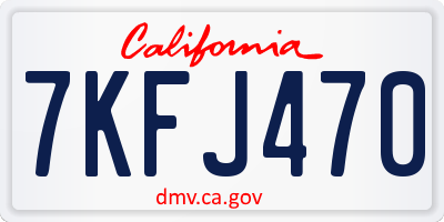CA license plate 7KFJ470