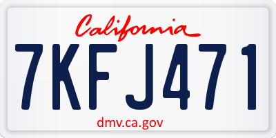 CA license plate 7KFJ471