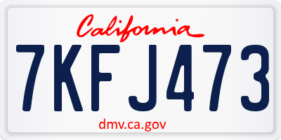 CA license plate 7KFJ473