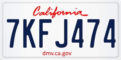 CA license plate 7KFJ474