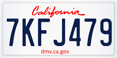 CA license plate 7KFJ479