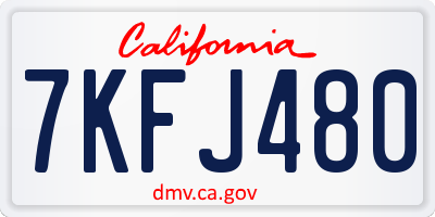 CA license plate 7KFJ480