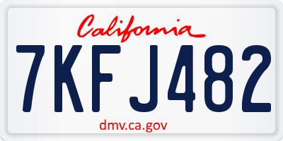 CA license plate 7KFJ482
