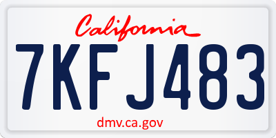 CA license plate 7KFJ483