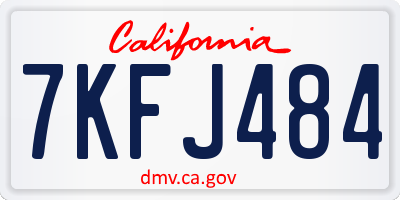 CA license plate 7KFJ484
