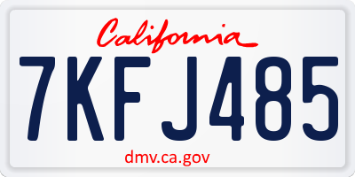 CA license plate 7KFJ485