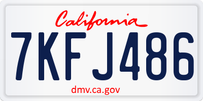 CA license plate 7KFJ486