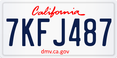 CA license plate 7KFJ487