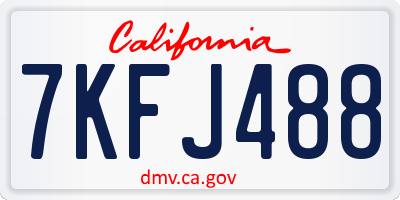 CA license plate 7KFJ488