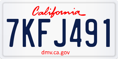 CA license plate 7KFJ491