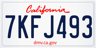 CA license plate 7KFJ493