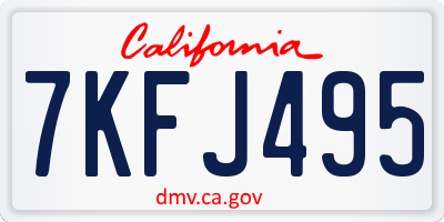 CA license plate 7KFJ495