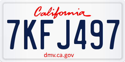 CA license plate 7KFJ497