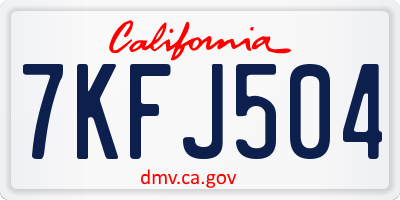 CA license plate 7KFJ504