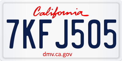 CA license plate 7KFJ505