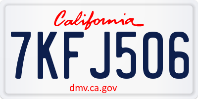 CA license plate 7KFJ506