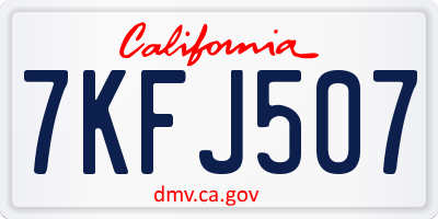 CA license plate 7KFJ507