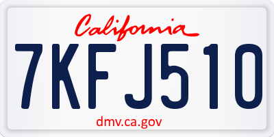 CA license plate 7KFJ510