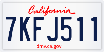 CA license plate 7KFJ511