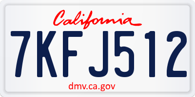 CA license plate 7KFJ512