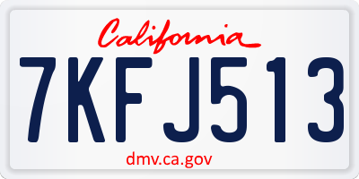 CA license plate 7KFJ513